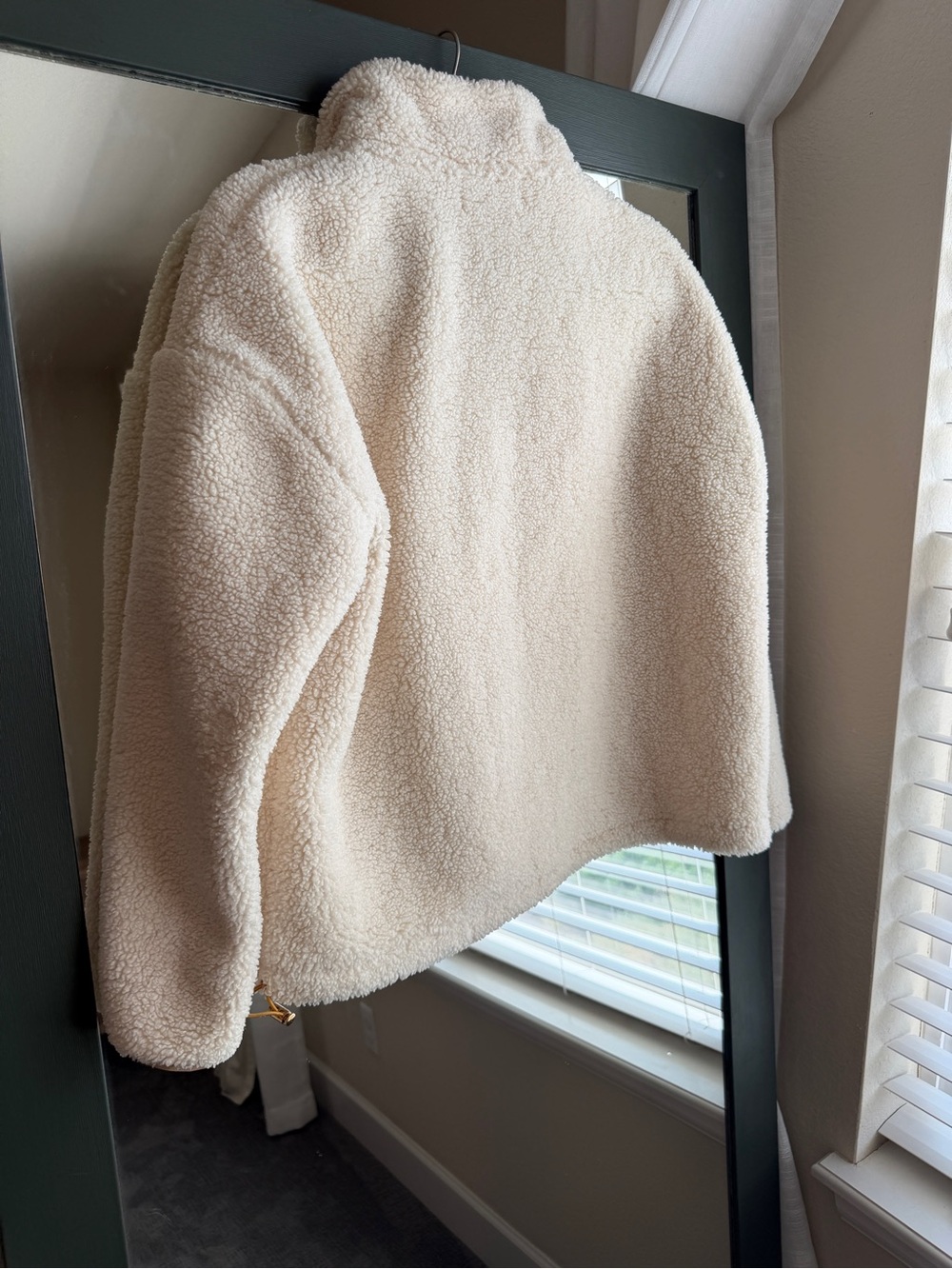 🔥 One/Third Cozy Cream Teddy Sherpa Snap-Neck Fleece Pullover - Picture 2 of 7
